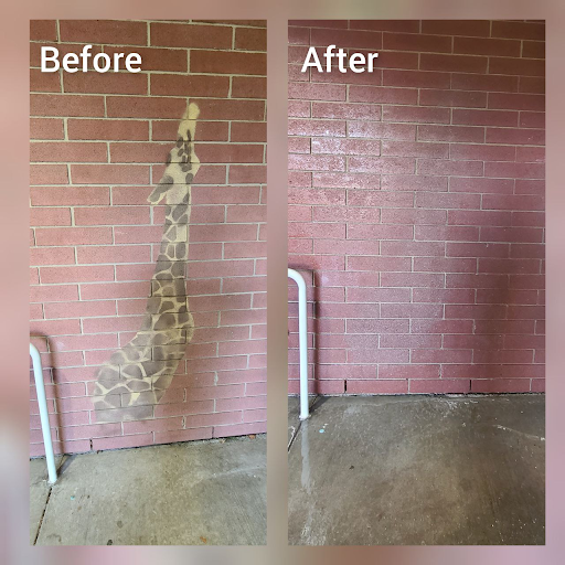 Removing Tagged Giraffe from School Wall in Salt Lake City, UT